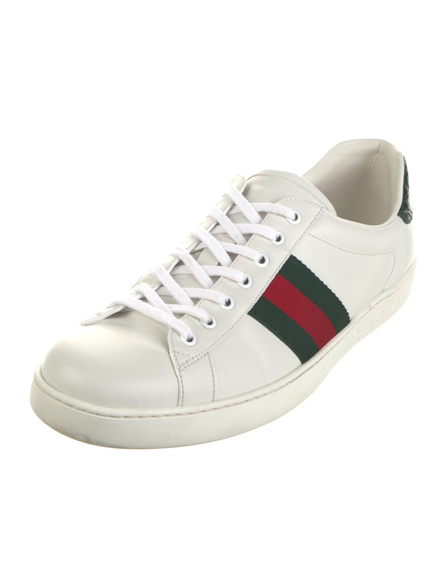 Gucci Web Accent Leather Sneakers