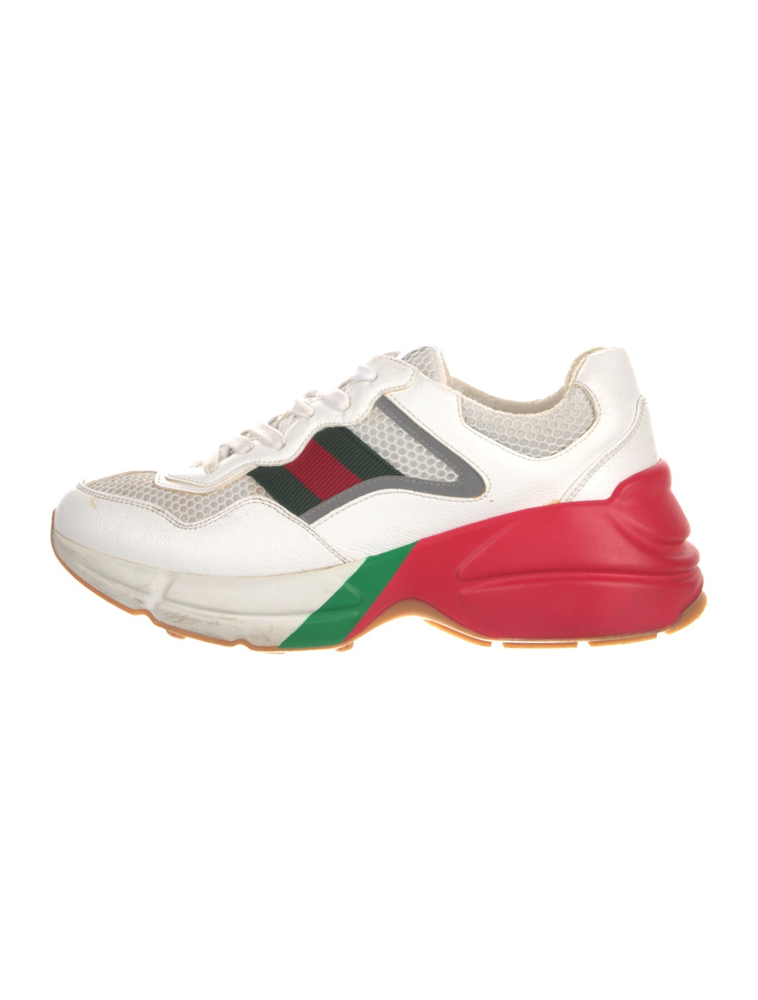Gucci Web Accent Leather Sneakers