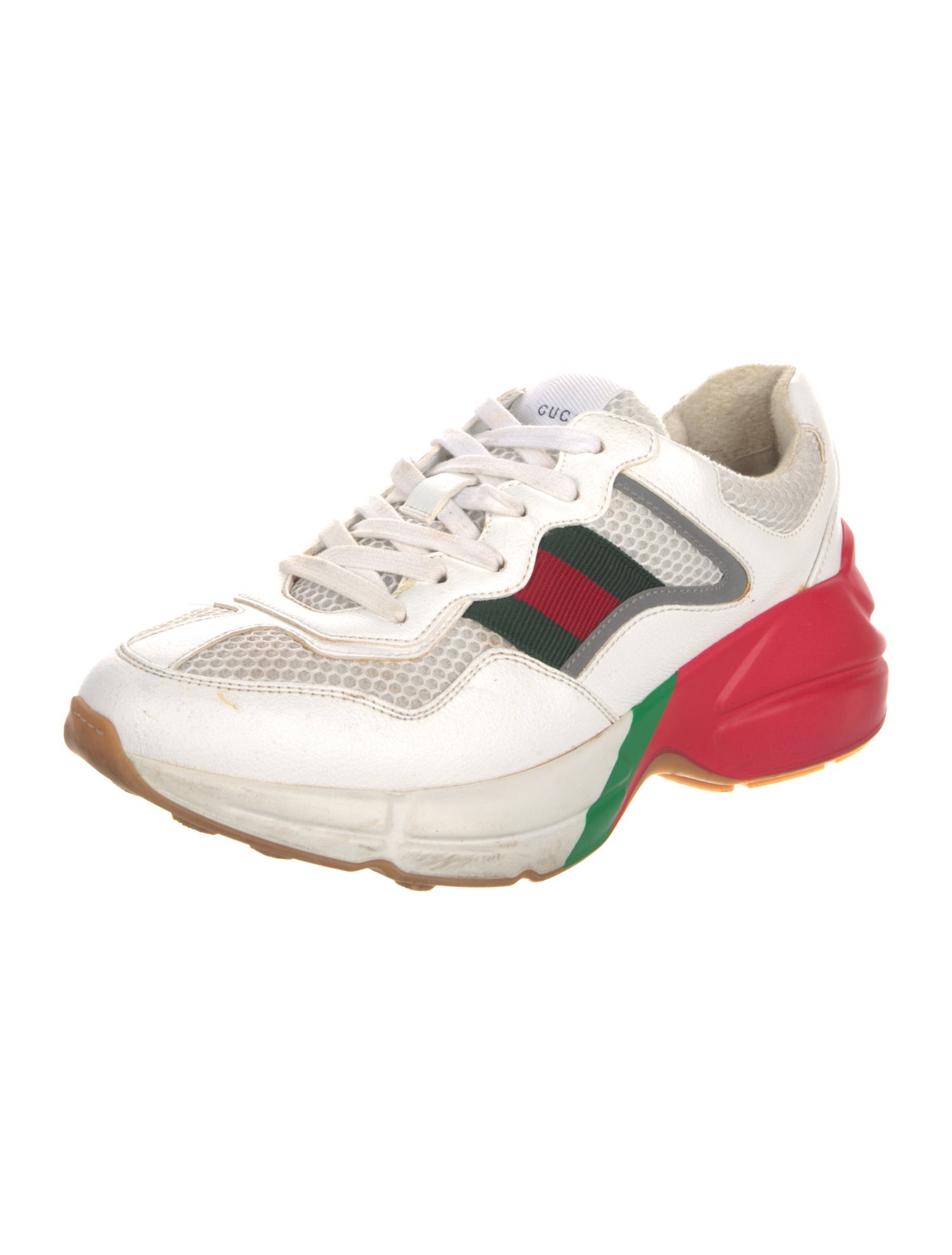 Gucci Web Accent Leather Sneakers