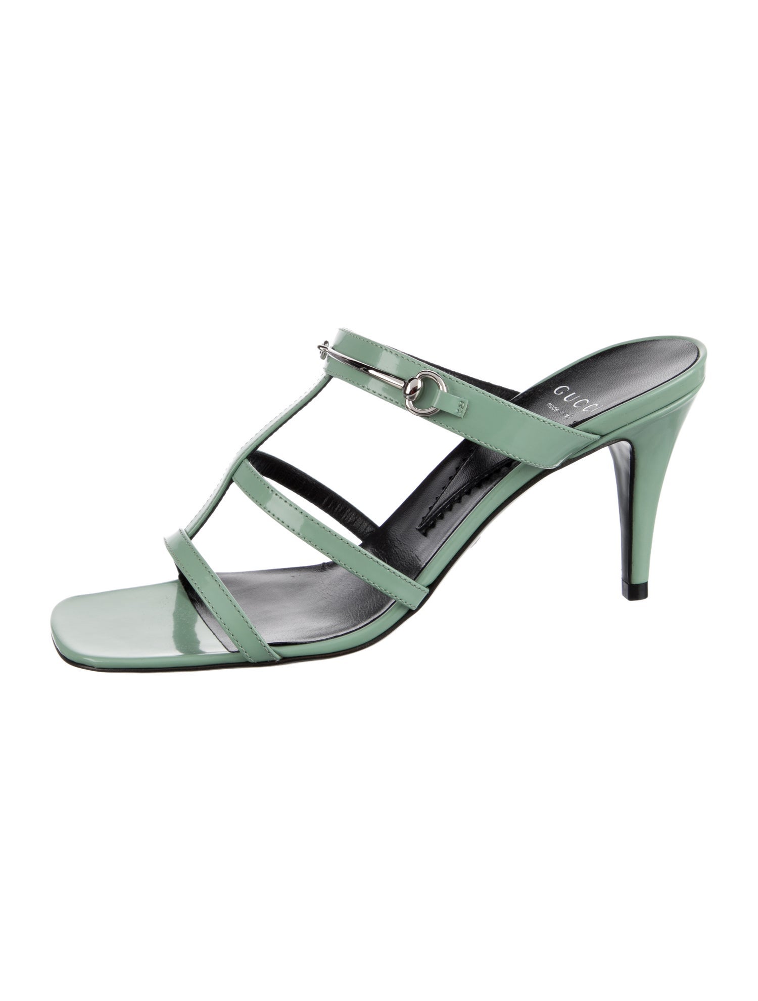 Gucci Patent Leather T-Strap Sandals
