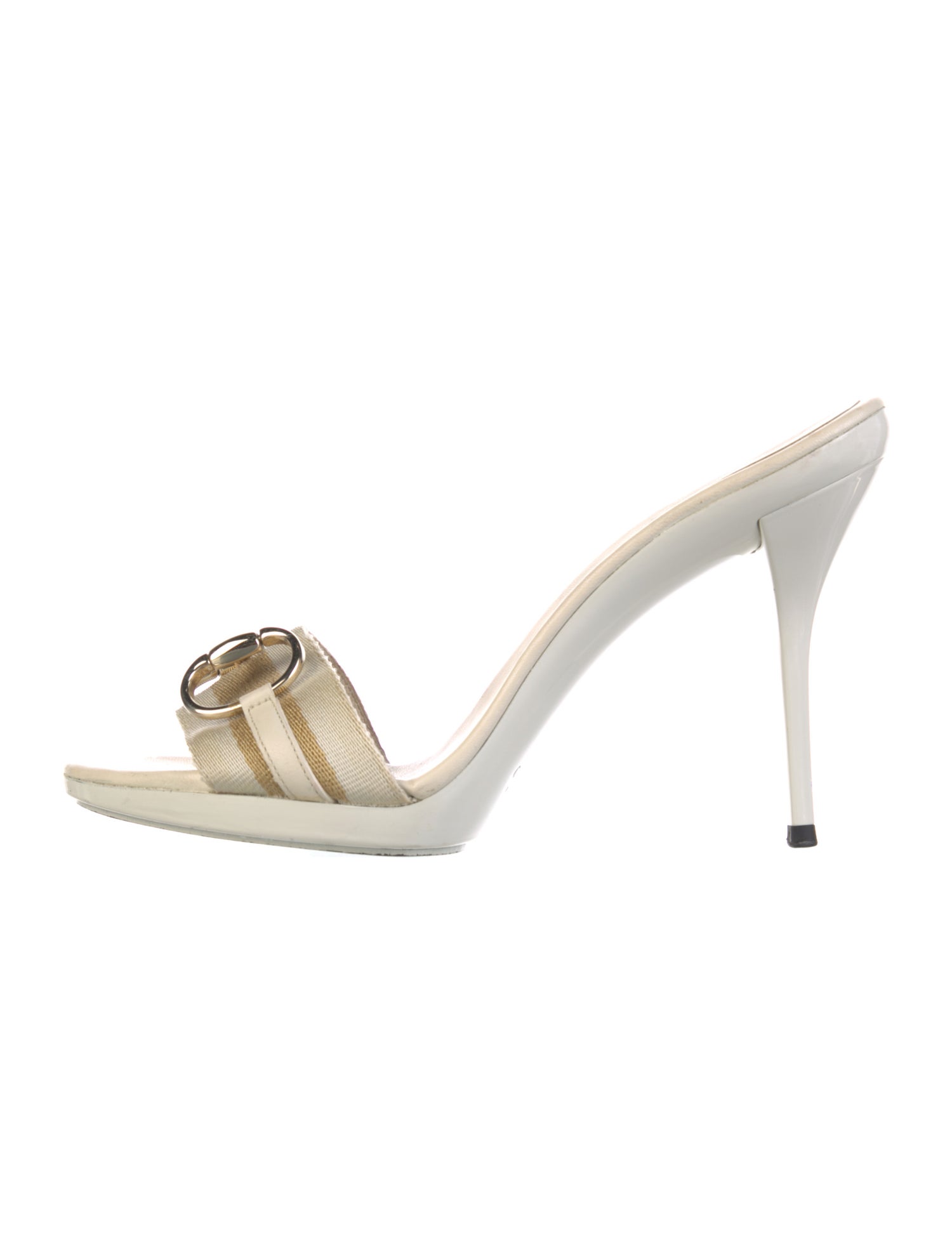 Gucci Web Accent Canvas Slides