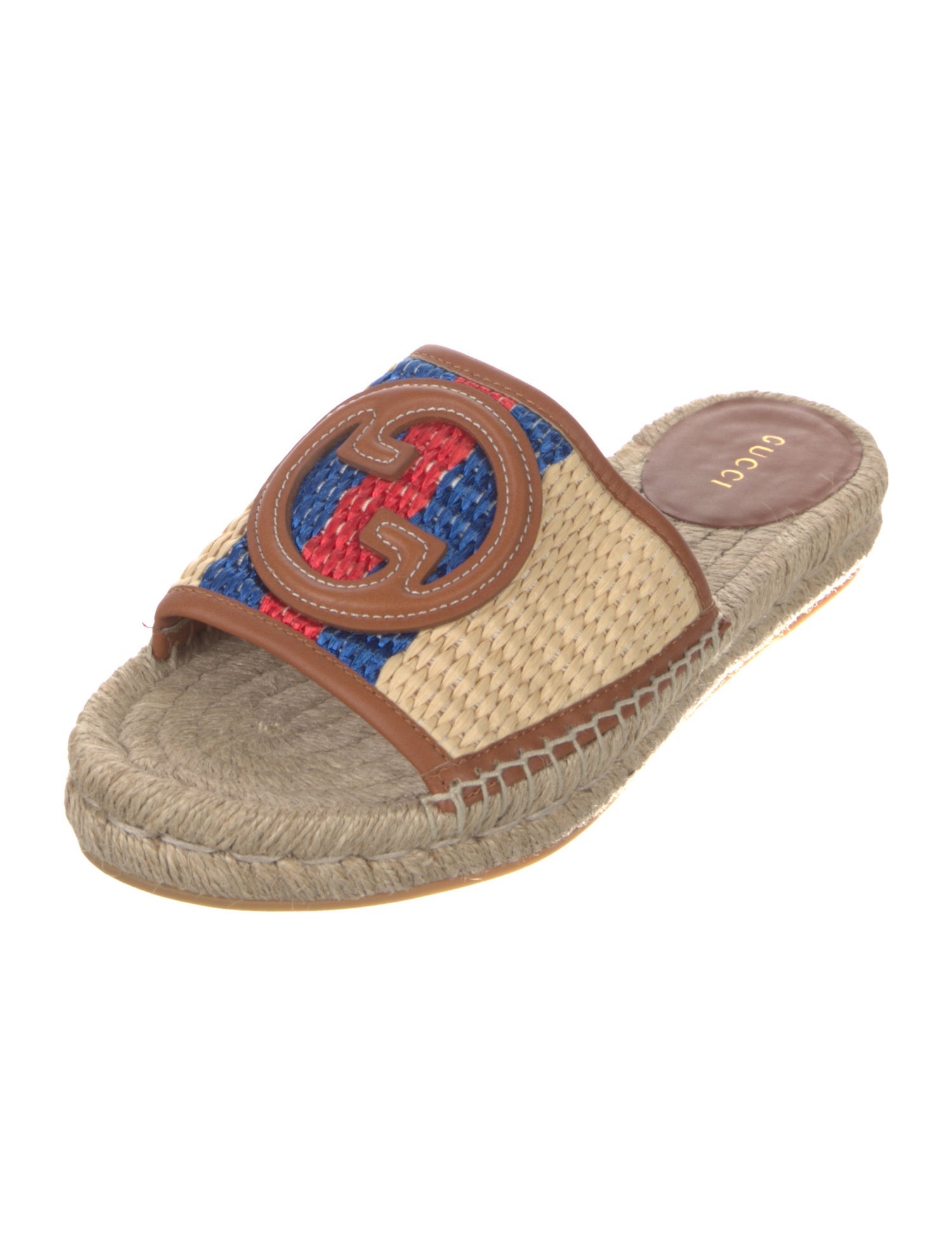 Gucci Running GG Logo Raffia Espadrilles