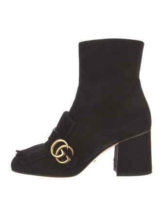Gucci Double G Logo Suede Boots