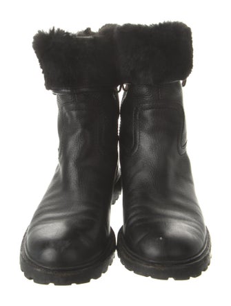 Gucci Web Accent Leather Moto Boots