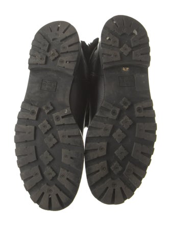 Gucci Web Accent Leather Moto Boots