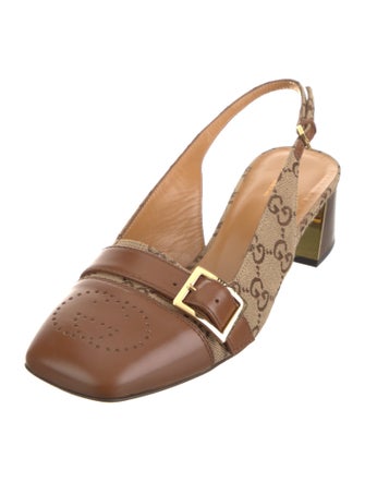 Gucci GG Canvas Canvas Slingback Pumps