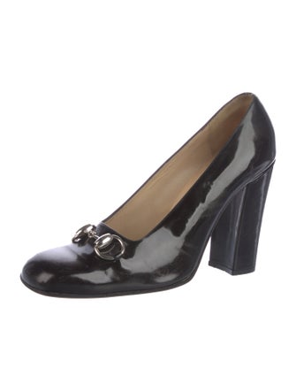 Gucci Horsebit Accent Patent Leather Pumps