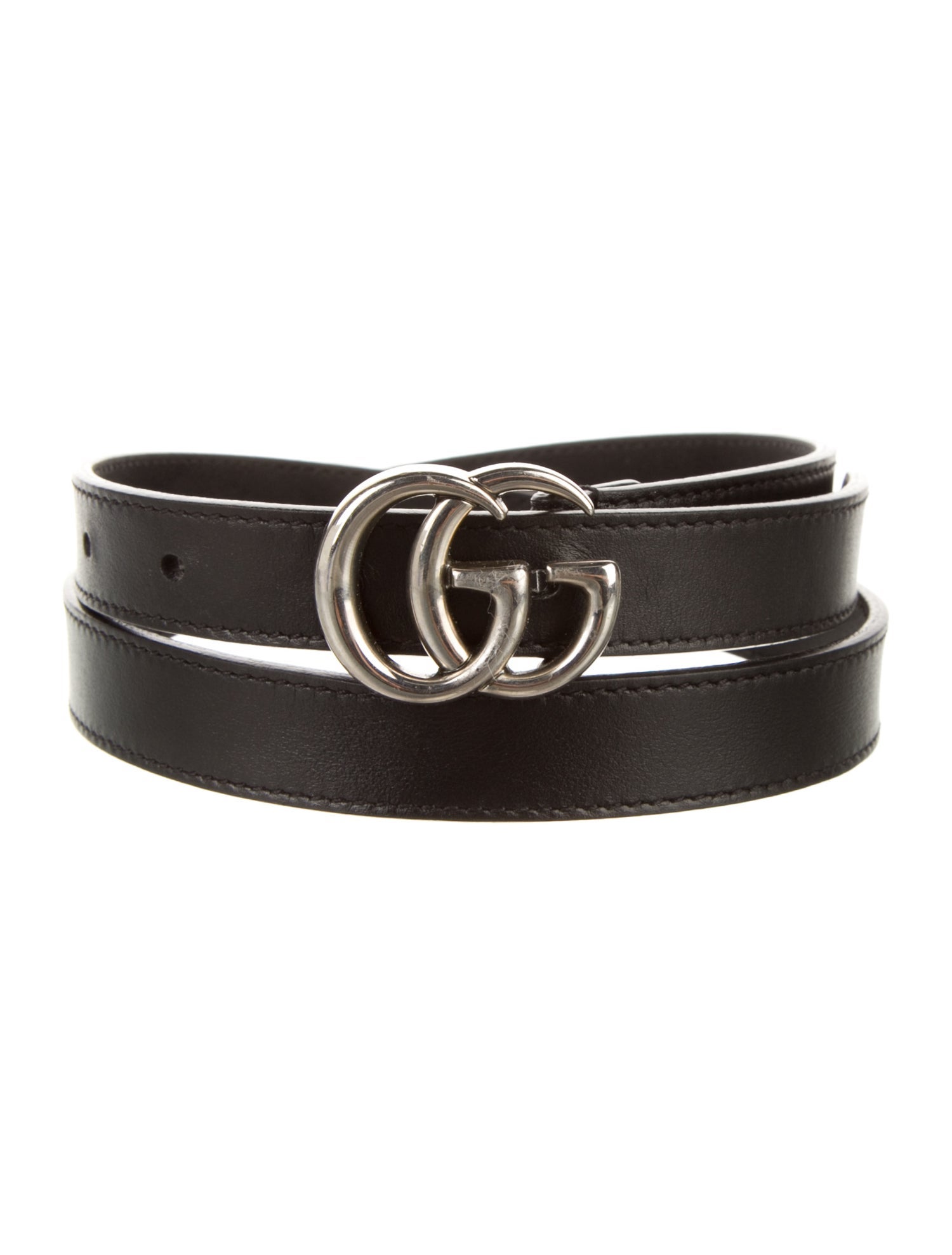 Gucci Double G Logo Skinny Belt