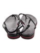 Gucci Web Accent Leather T-Strap Sandals