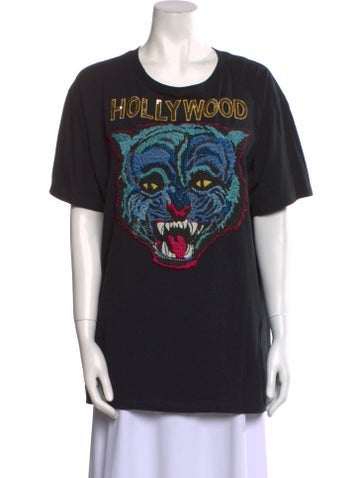 Gucci Tops Graphic Print Crew Neck T-Shirt L