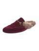 Gucci Horsebit Accent Velvet Slippers