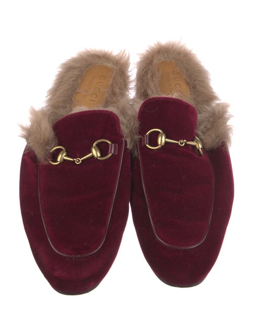 Gucci Horsebit Accent Velvet Slippers