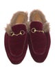 Gucci Horsebit Accent Velvet Slippers
