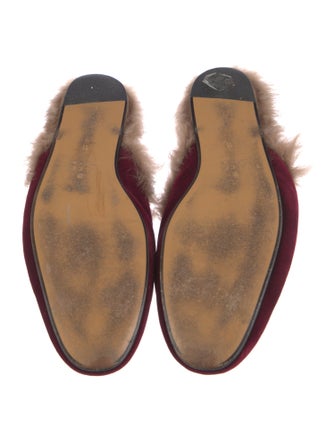 Gucci Horsebit Accent Velvet Slippers
