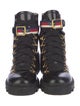 Gucci Sylvie Web Accent Leather Combat Boots