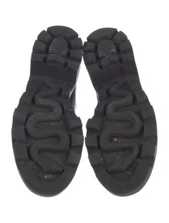 Gucci Sylvie Web Accent Leather Combat Boots