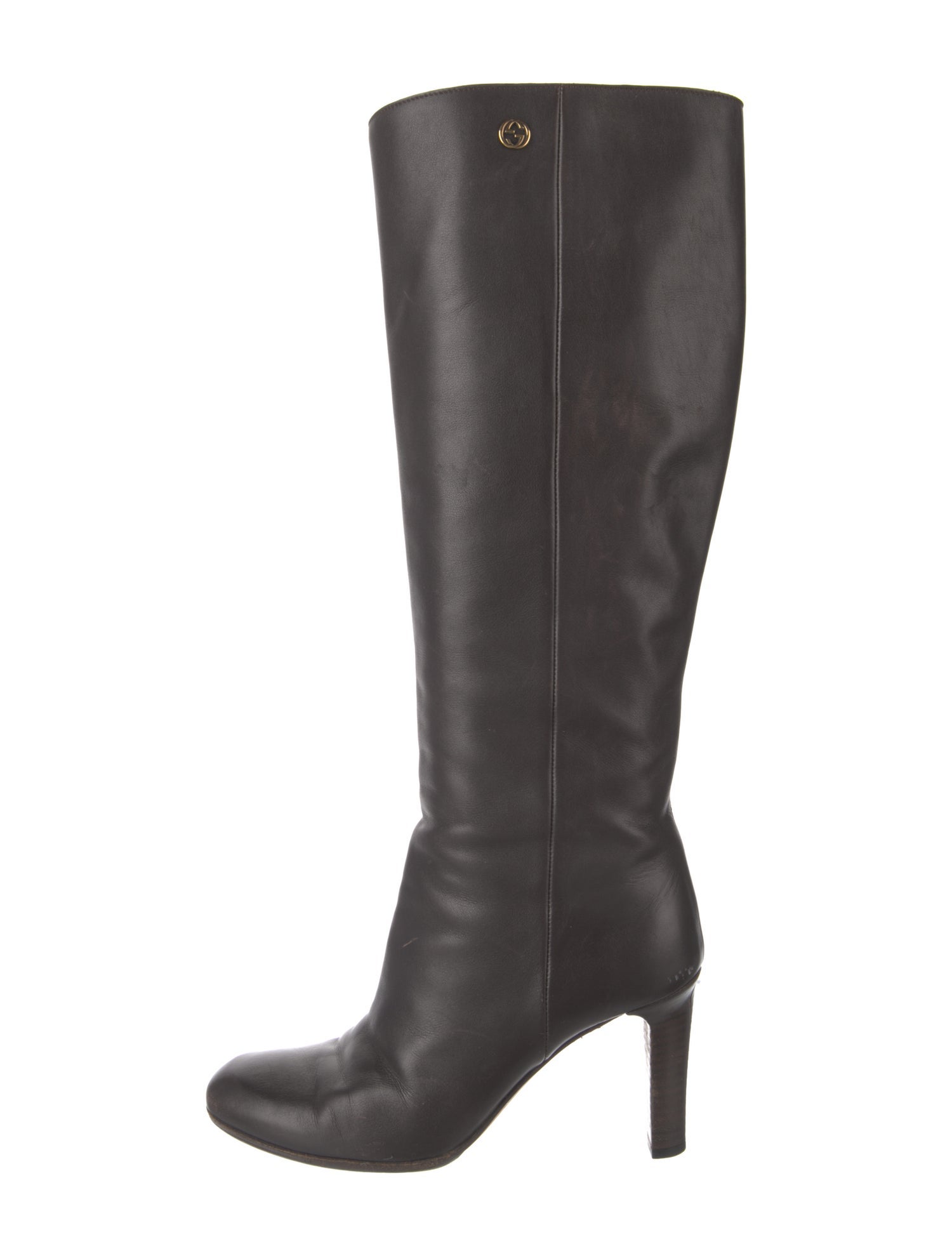 Gucci Interlocking G Logo Leather Boots