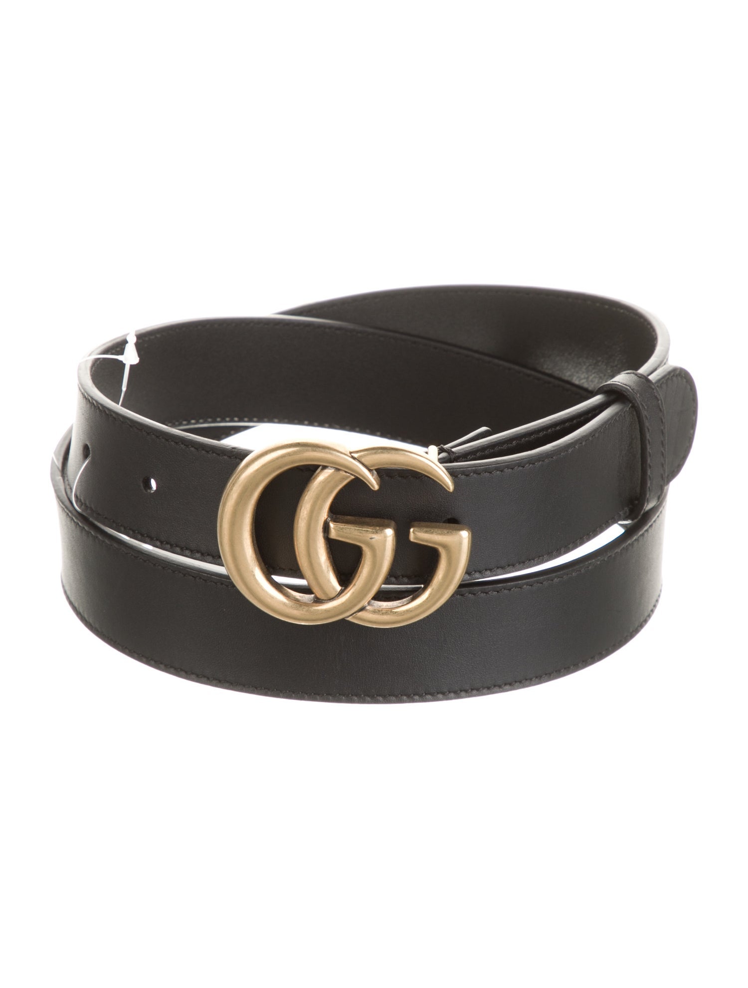 Gucci Double G Logo Leather Belt