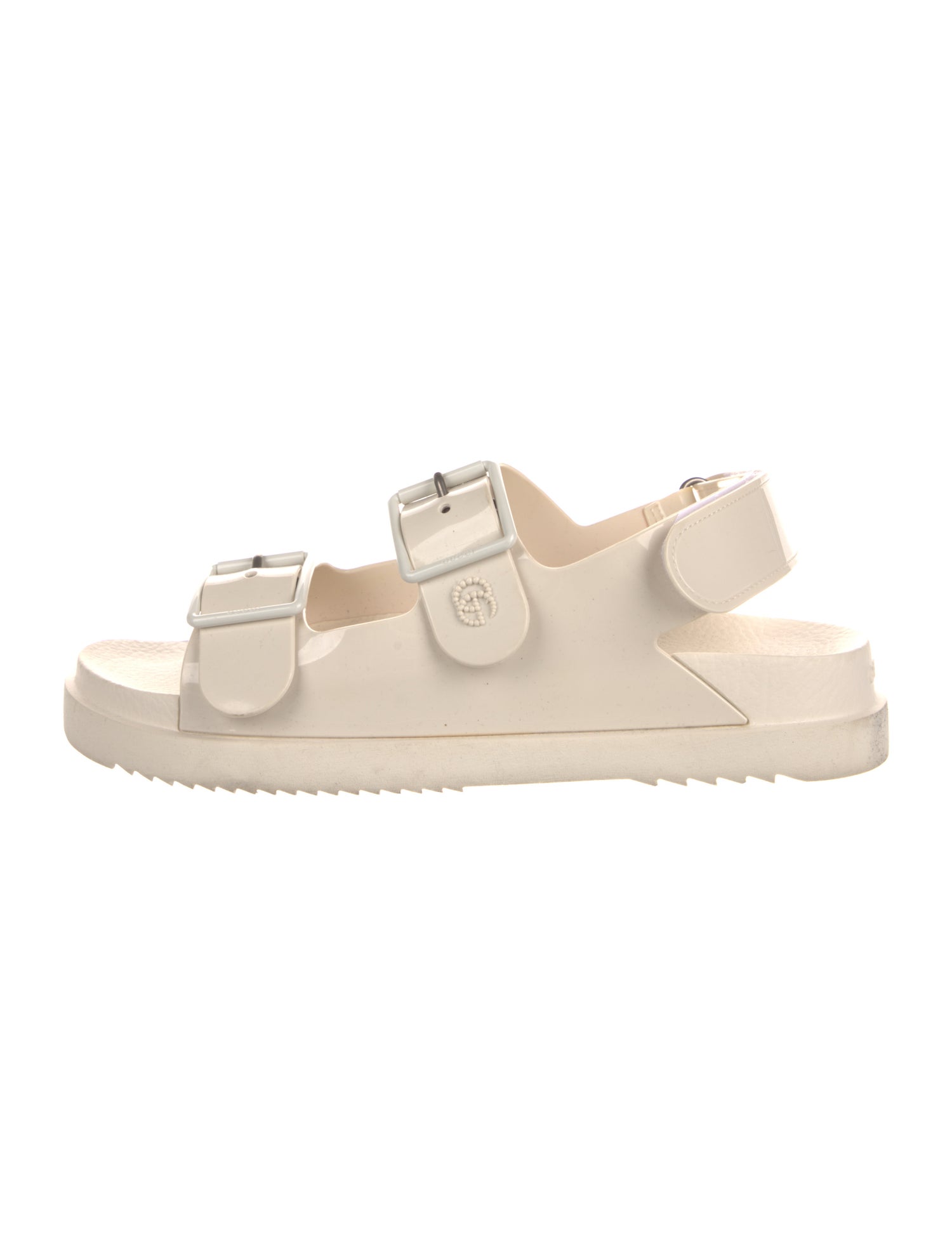 Gucci Double G Logo Rubber Gladiator Sandals