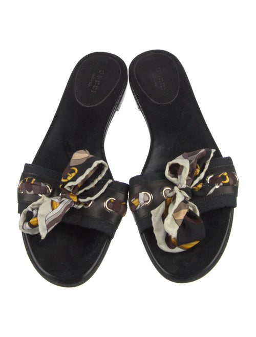 Gucci GG Canvas Leather Slides