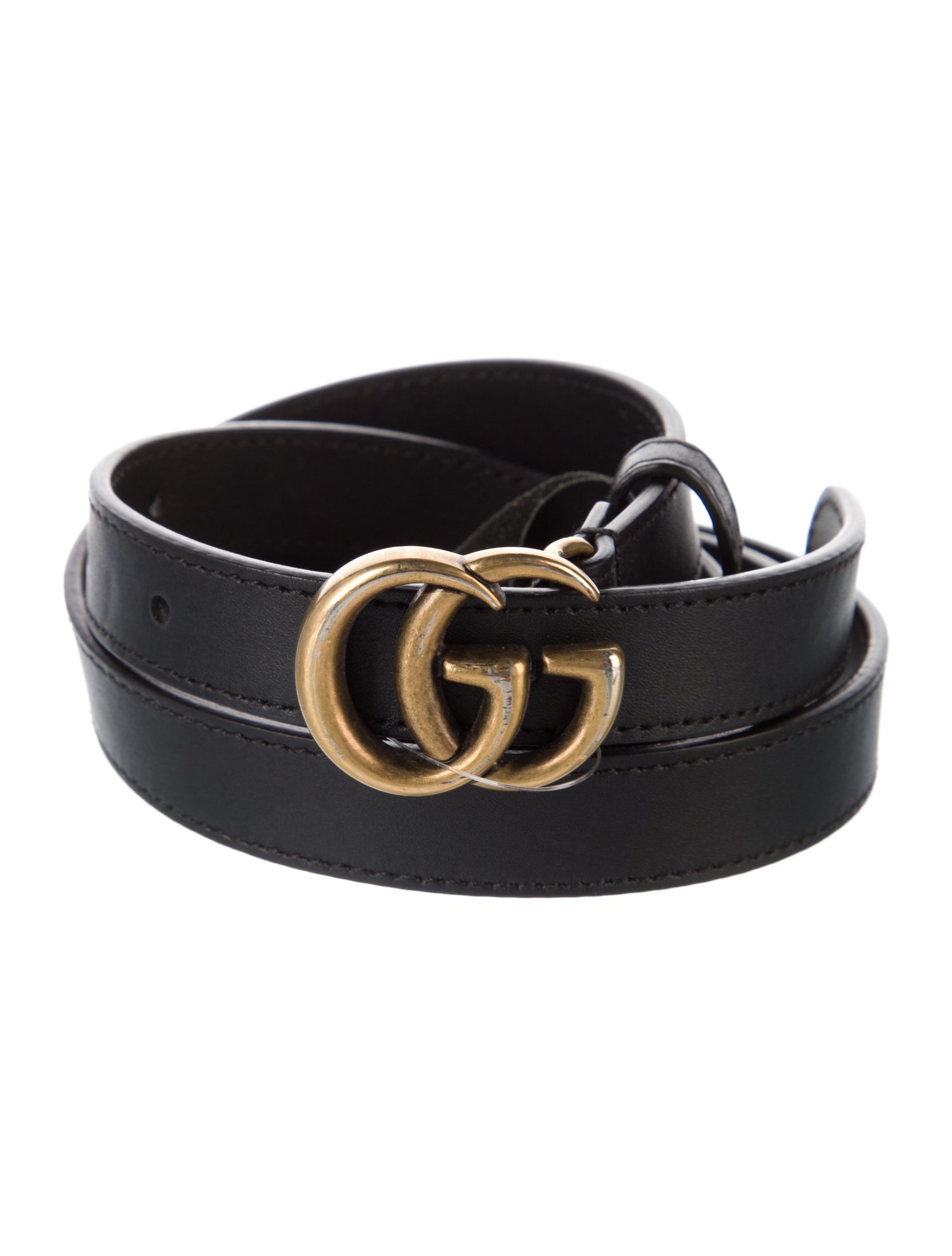Gucci Double G Logo Skinny Belt