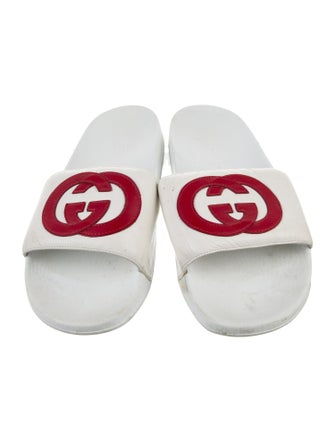 Gucci Interlocking G Logo Leather Slides