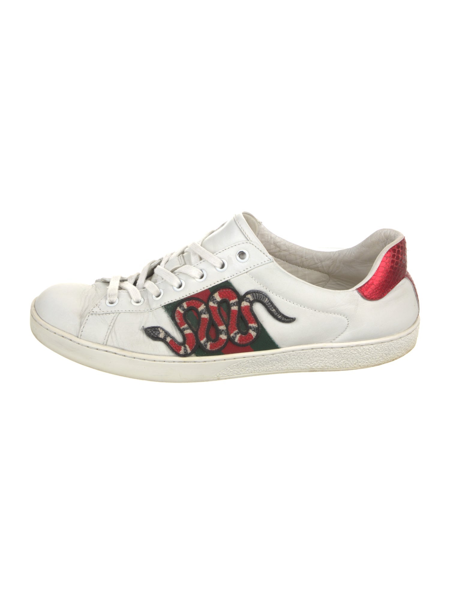 Gucci Web Accent Leather Sneakers