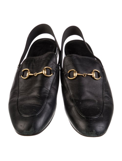 Gucci Horsebit Accent Leather Slingback Flats