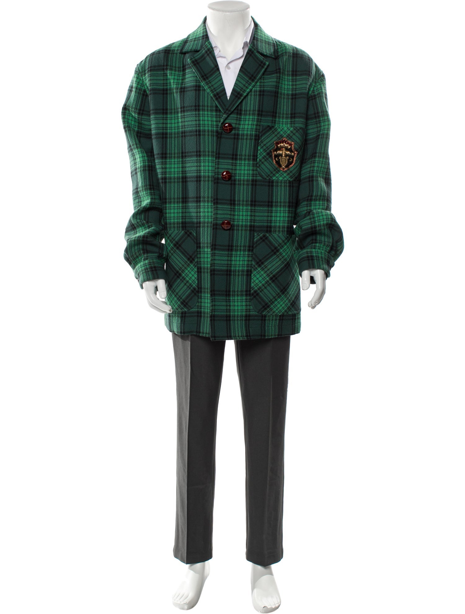 Gucci Wool Plaid Print Sport Coat w/ Tags