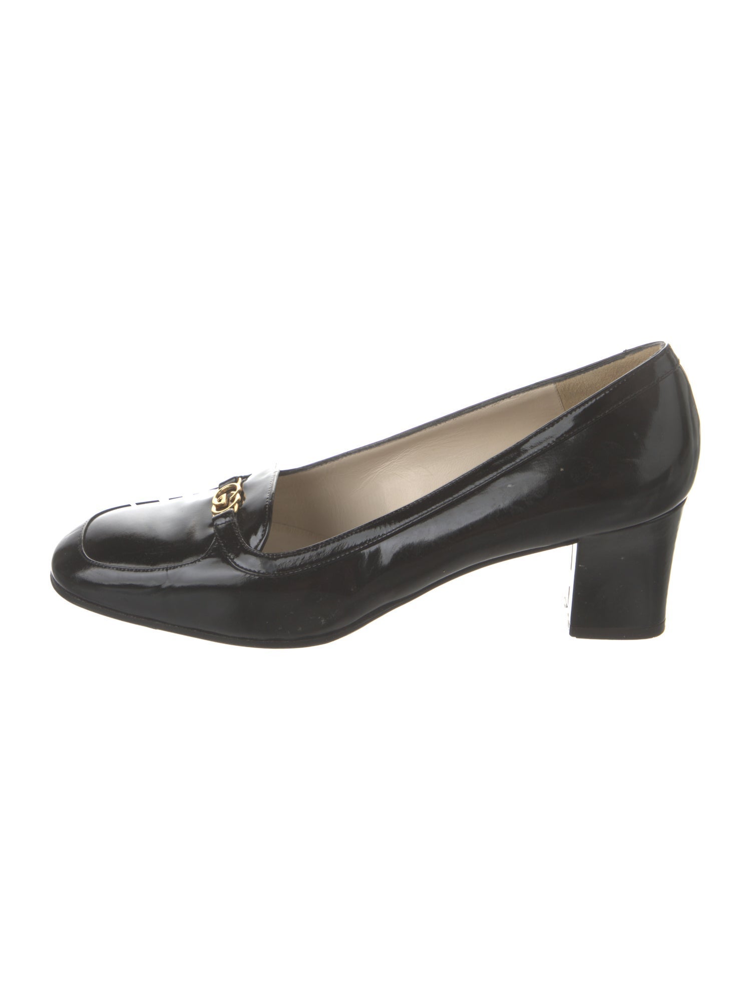 Gucci Horsebit Accent Patent Leather Pumps