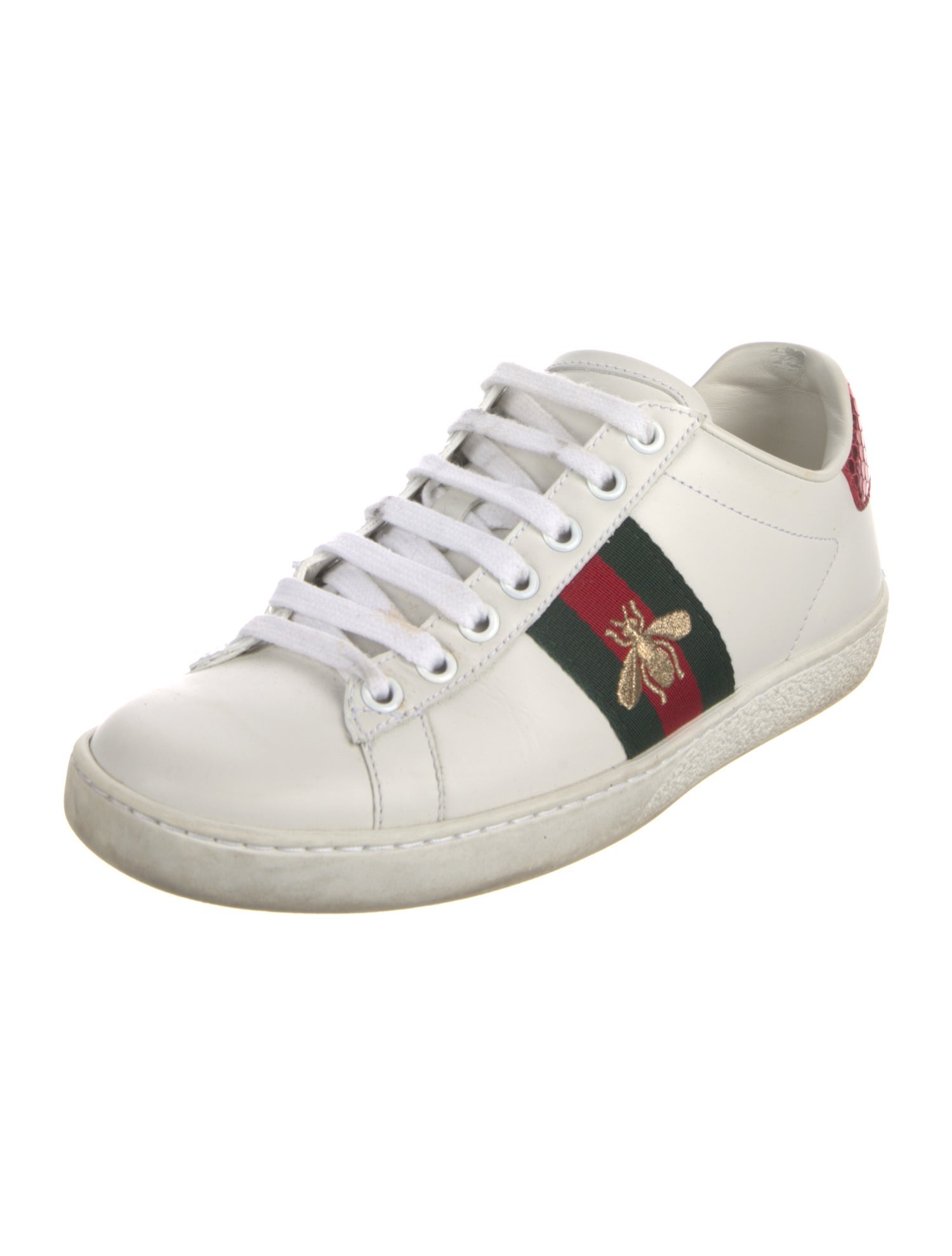 Gucci Web Accent Leather Sneakers