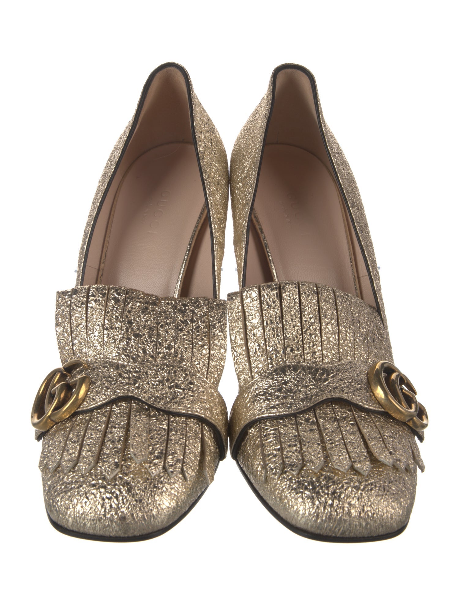 Gucci Double G Logo Leather Pumps