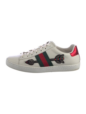 Gucci Web Accent Leather Sneakers