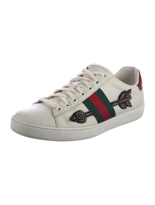 Gucci Web Accent Leather Sneakers