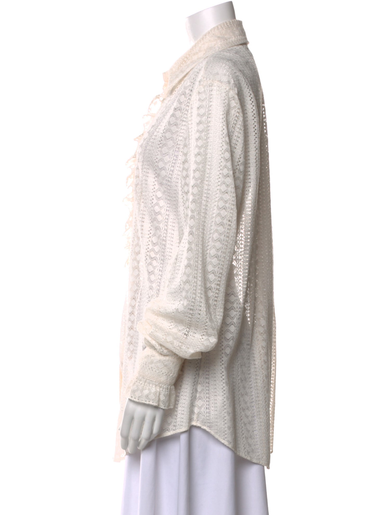 Gucci 2018 Long Sleeve Button-Up Top