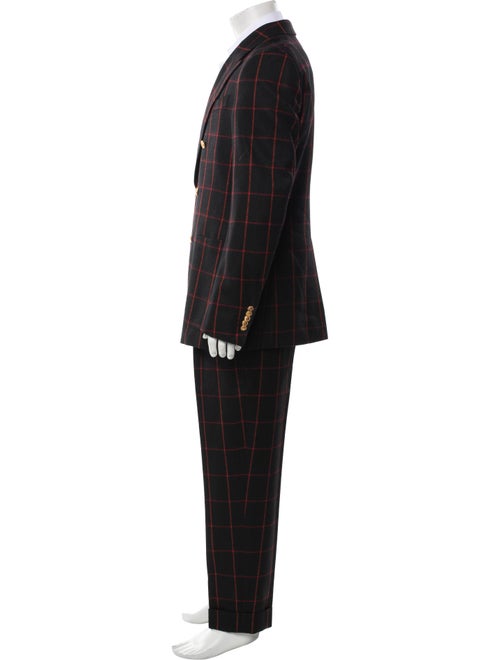 Gucci Wool Plaid Print Two-Piece Suit