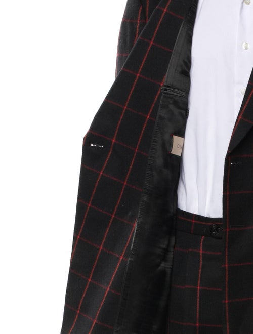 Gucci Wool Plaid Print Two-Piece Suit