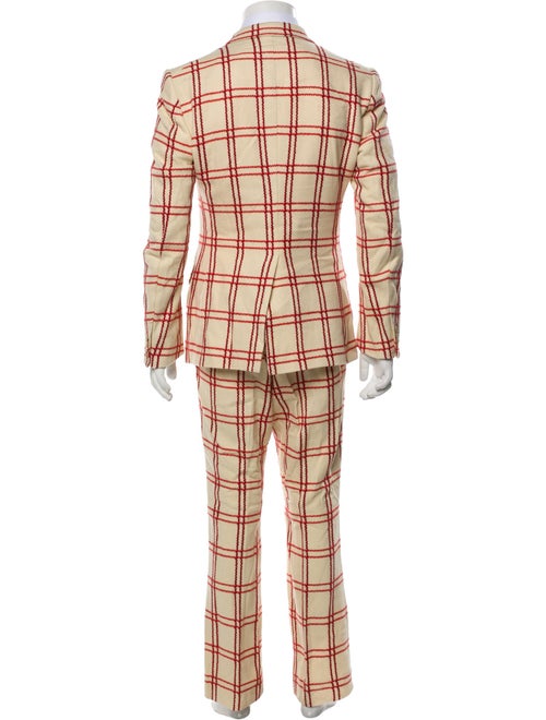 Gucci Wool Plaid Print Two-Piece Suit