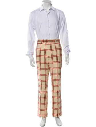 Gucci Wool Plaid Print Two-Piece Suit