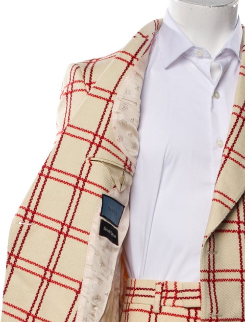 Gucci Wool Plaid Print Two-Piece Suit