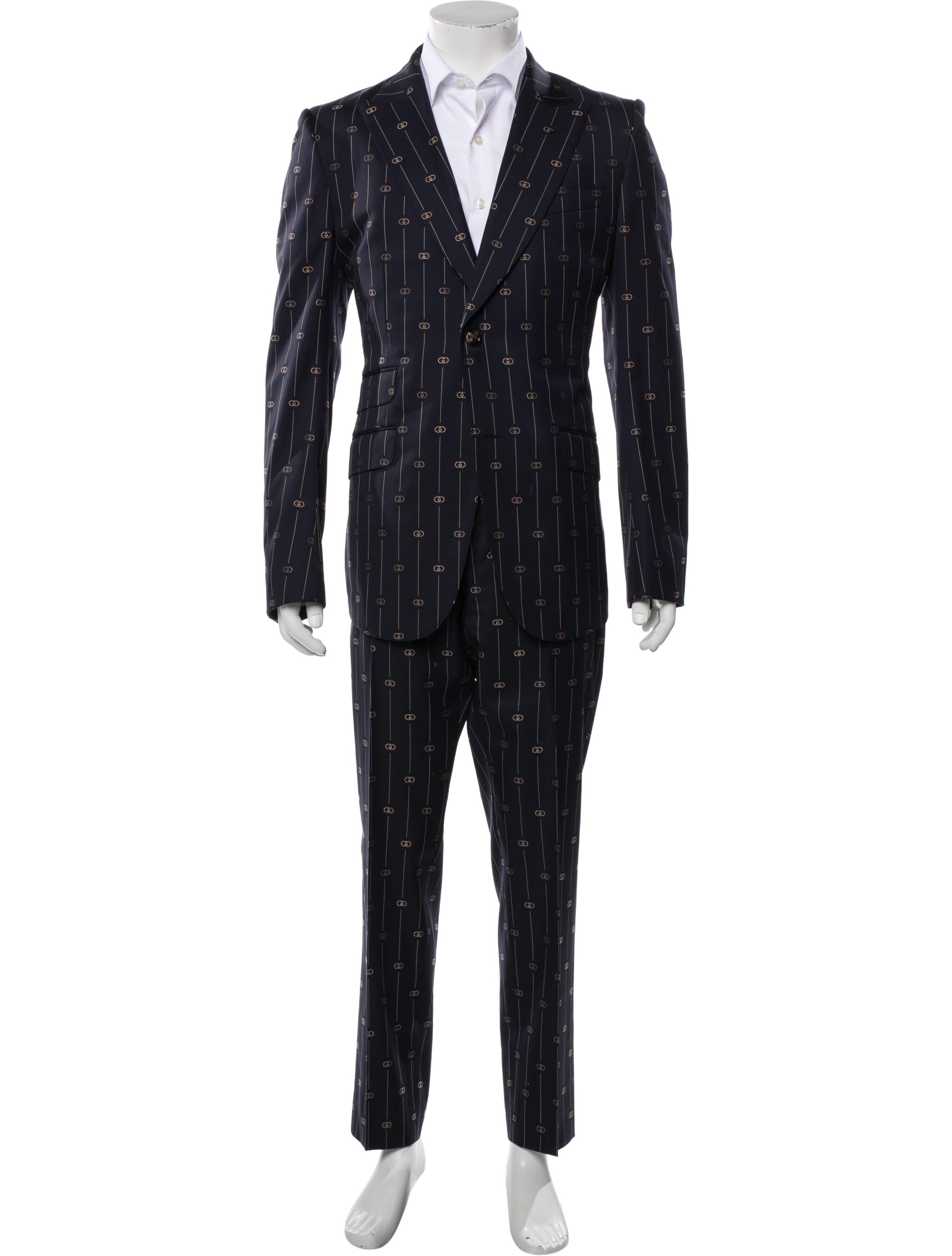 Gucci Interlocking G Logo Wool Two-Piece Suit