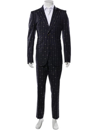 Gucci Interlocking G Logo Wool Two-Piece Suit