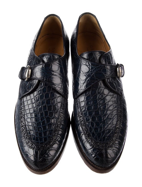 Gucci Horsebit Accent Crocodile Monk Straps
