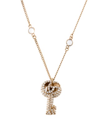 Gucci Double G Crystal Pendant Necklace