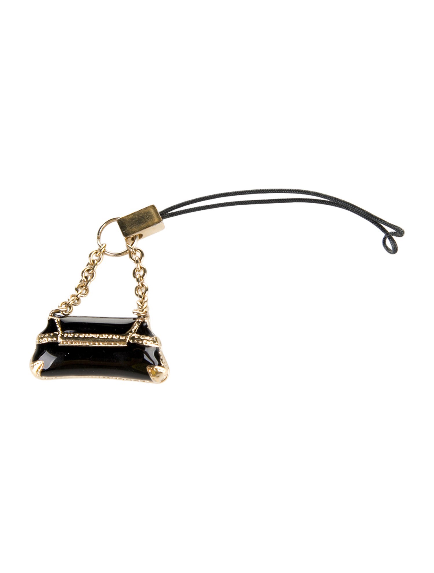 Gucci Black Gold Accented Key Chain