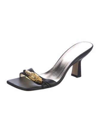 Gucci Tiger Head Accent Leather Slides