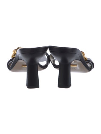 Gucci Tiger Head Accent Leather Slides