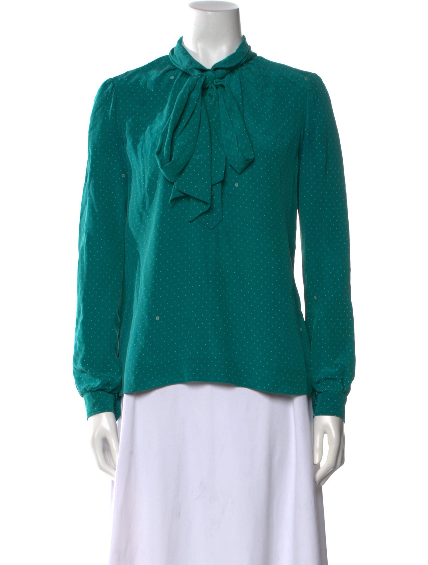 Gucci Silk Mock Neck Blouse