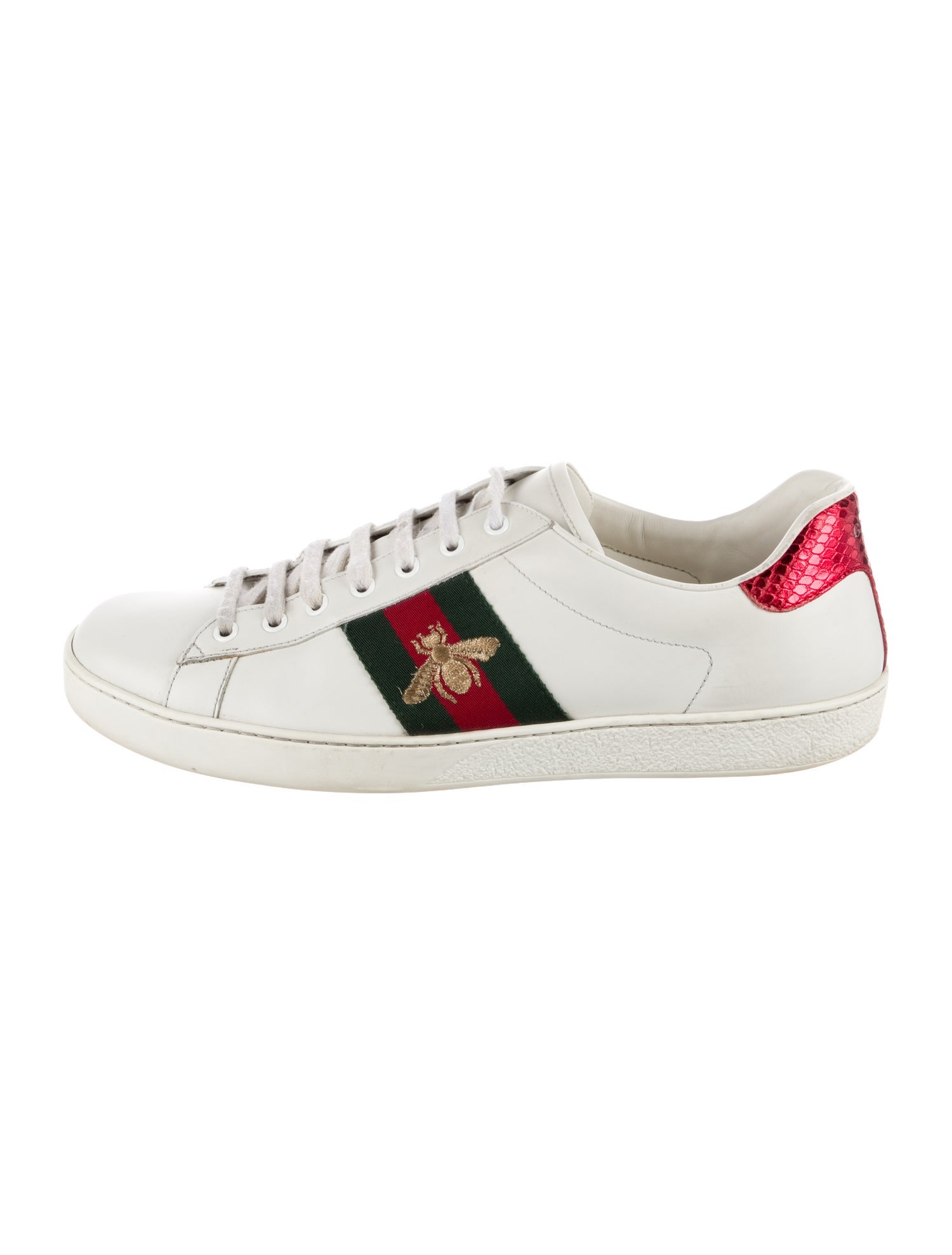 Gucci Web Accent Leather Sneakers
