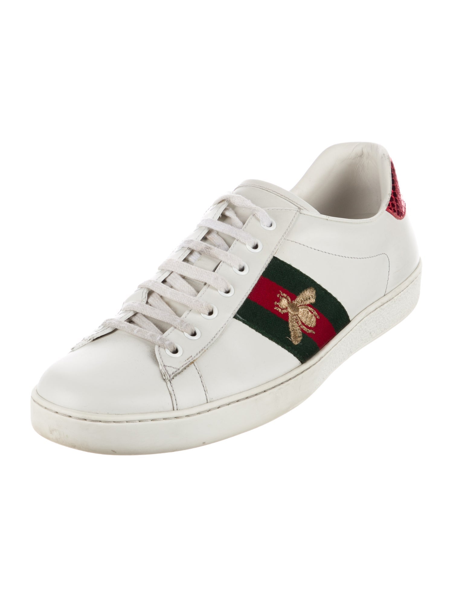 Gucci Web Accent Leather Sneakers